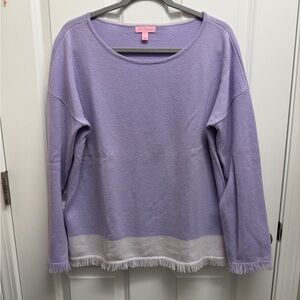 Lilly Pulitzer Fairfax cashmere sweater size L lilac verbena
